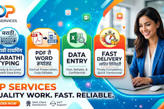 do marathi typing, PDF to word conversion and data entry