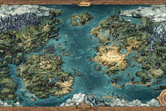 draw a wonderful custom fantasy map