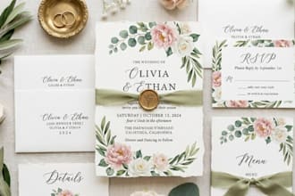 design an elegant wedding invitaion card or template
