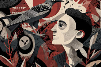 create professional linocut or woodcut style digital illustrations