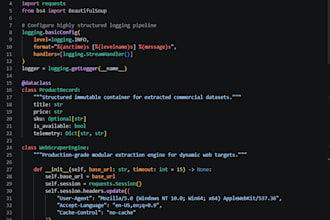 write custom python script for web scraping and data extraction