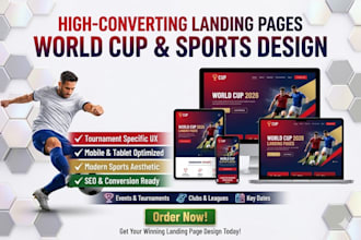 build responsive world cup landing page soccer fifa football wordpress website