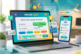 create professional online forms, interactive quizzes,and assessments