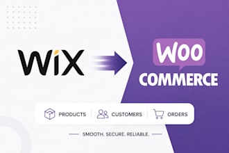 migrate your wix website to woocommerce with products customers and SEO