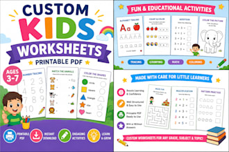 design printable kids worksheet and educational book pdf