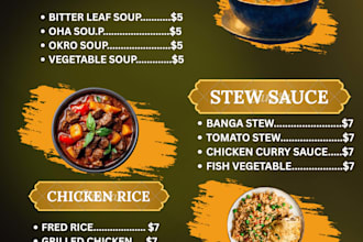 design a professional menu card