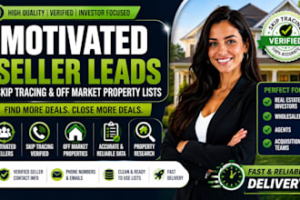 build motivated seller leads, skip tracing and off market property lists
