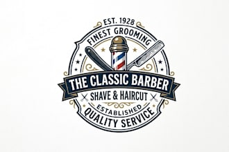 design awesome barber shop logo for you