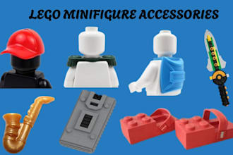 design custom 3d lego style accessories, pieces and props model in blender