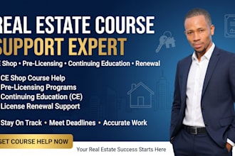 help with ce shop, real estate license, courses, and continuing education