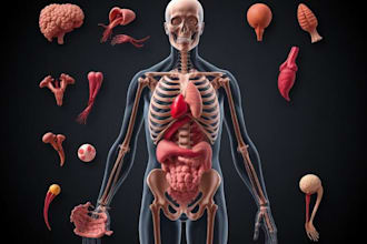 create 2d medical anatomy illustrations and animations