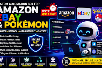 develop amazon, target, ebay, pokémon monitor, restock, checkout automation bot