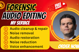 do forensic audio enhancement, noise reduction, voice clarification and analysis