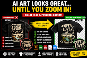 convert ai generated design to print ready vector file