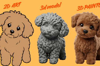 convert 2d image to 3d character sculpting printable stl file model for 3d print