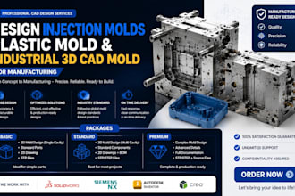 design injection molds plastic mold and industrial 3d cad mold for manufacturing