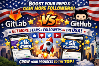 promote gitlab and github increase followers star repo in usa with social media