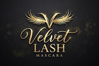 design a glamorous eyelash logo for your mascara brand