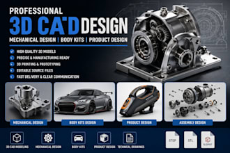 l do 3d cad design, mechanical design, body kits and product design