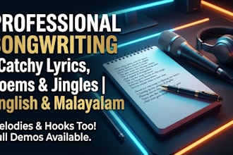 write catchy song lyrics, poems, and jingles in english