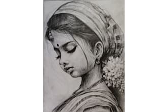 draw a hyper realistic charcoal or pencil portrait