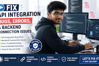 fix API integration bugs, errors, and backend connection issues