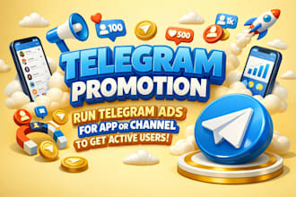 do telegram promotion, run telegram ads for app or channel to get active users
