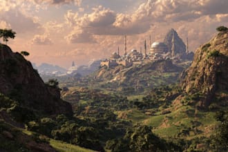 do a creative photorealistic environmental concept art