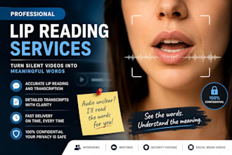 do professional lip reading and silent video transcription