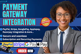 integrate paypal, stripe, google pay, klarna into your website, payment gateway