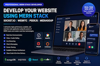 develop your website using mern stack socket io webrtc app ios peerjs mediasoup