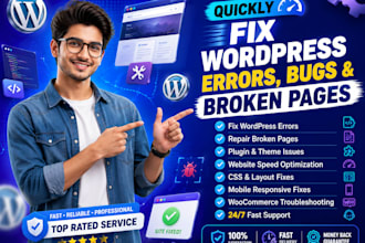 quickly fix website wordpress errors, bugs, and broken websites pages