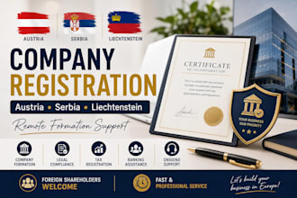 register your company in austria, serbia, or liechtenstein remotely