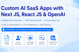 build custom micro saas, ai saas tools and web apps
