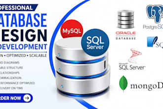 do sql queries, database design, erd, normalization and database projects