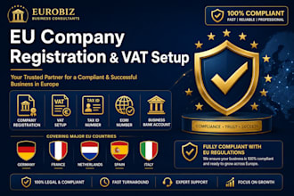 register your company, vat, tax, bank in germany,france,netherlands,spain,italy