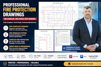 prepare USA fire protection drawing, fire sprinkler, fire system, nfpa drawings