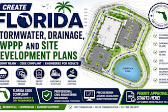 create florida stormwater, drainage, swppp and site development plans