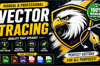 manual vector tracing, image to vectorize, redraw logo