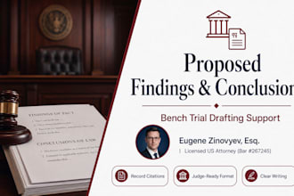 draft proposed findings of fact and conclusions of law as a US attorney