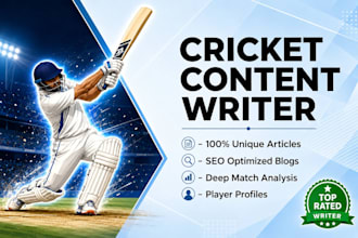 write professional cricket article