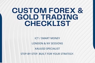 create a custom forex and gold trading strategy checklist