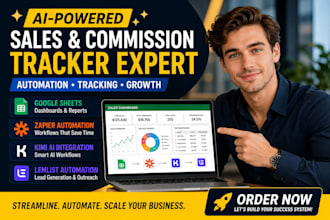 do comission tracker, sales tracker, google sheet using ai kimi, zapier lemlist