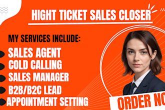 high ticket sales closer sales person online sales lead commission sales manger