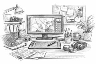 do graphic design, adobe illustrator, photoshop editing, and logo artist