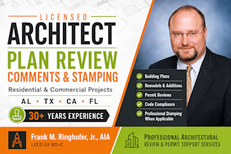 review and provide architectural permit support for building and remodeling plan