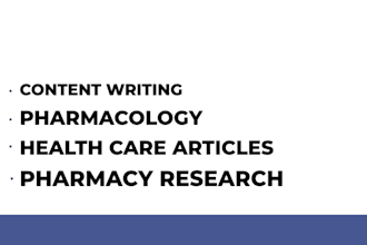 write pharmacy and health sciences articles