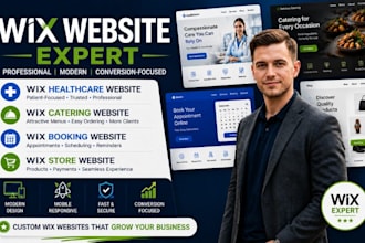 build wix healthcare website wix catering website wix booking website wix store