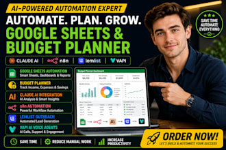 automate google sheet, budget planner apple with ai claude, n8n, lemlist, vapi