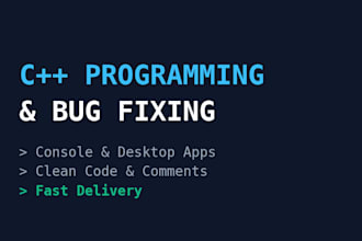 code c plus plus tasks and fix bugs as cpp developer